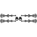 Lynn Cove Foundry [GSET500] Cast Aluminum Garage Door Decorative Hardware Kit - Saxon Style - Flat Black - 21" L Straps