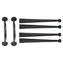 Lynn Cove Foundry Cast Aluminum Garage Door Decorative Hardware Kit - Suffolk Style - Flat Black - 12" L Straps