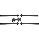 Lynn Cove Foundry [GSET450] Cast Aluminum Garage Door Decorative Hardware Kit - Floral Style - Flat Black - 25" L Straps