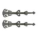 Lynn Cove Foundry [ALHF005] Cast Aluminum Door Hinge Front Strap - Saxon Style - Flat Black - 21" L - Pair