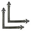 Lynn Cove Foundry [ALHF19912] Cast Aluminum Door Hinge Front Strap - L Strap - Large - Flat Black - 13" L - Pair