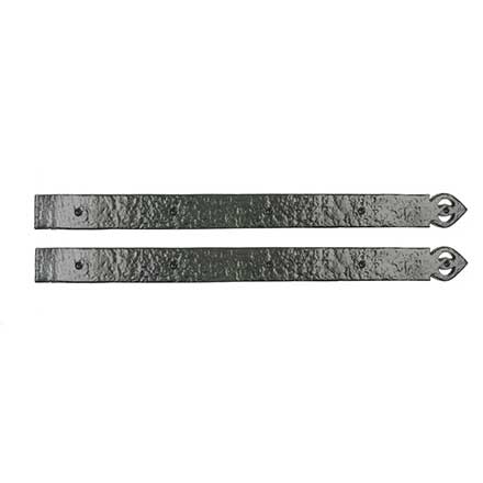 Lynn Cove Foundry [ALHF5000] Cast Aluminum Door Hinge Front Strap - Old English Style - Flat Black - 26&quot; L - Pair