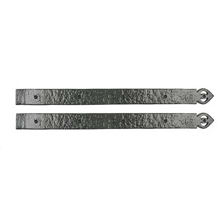Lynn Cove Foundry [ALHF5000] Cast Aluminum Door Hinge Front Strap - Old English Style - Flat Black - 26" L - Pair