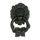 Lynn Cove Foundry [AL37120] Cast Aluminum Door Knocker - Lion Head - Flat Black Finish - 3 1/2" Ring Dia.