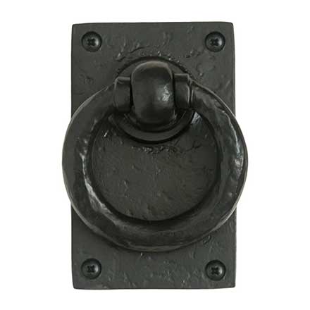 Lynn Cove Foundry [ALRH155] Cast Aluminum Door Ring Pull - Traditional - Flat Black - 3 1/2" Dia.