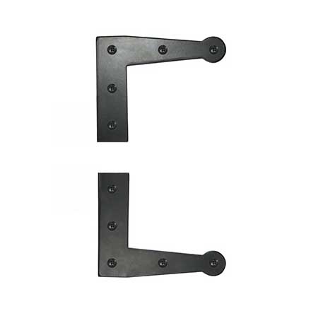 Lynn Cove Foundry [EHLRFH] Galvanized Steel Shutter Faux L Hinge - Suffolk Style - Flat Black - Pair