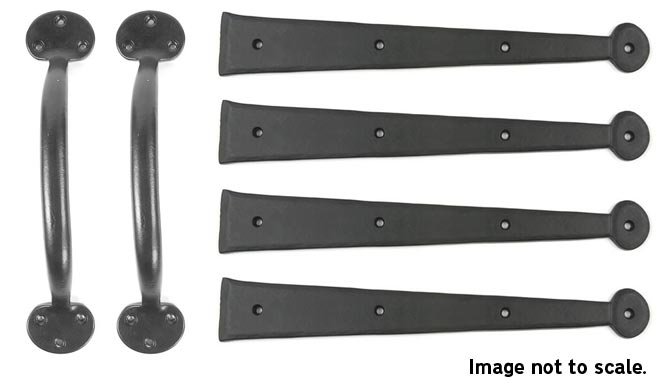 Lynn Cove Foundry Cast Aluminum Garage Door Decorative Hardware Kit - Suffolk Style
