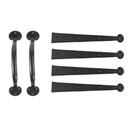 Lynn Cove Foundry Cast Aluminum Garage Door Decorative Hardware Kit - Suffolk Style - Flat Black - 18" L Straps
