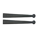 Lynn Cove Foundry [AL312F] Cast Aluminum Door Hinge Front Strap - Suffolk Style - Flat Black - 12" L - Pair