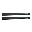 Lynn Cove Foundry [AL418F] Cast Aluminum Door Hinge Front Strap - Suffolk Style - Flat Black - 18" L - Pair