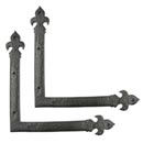 Lynn Cove Foundry [ALHF19912] Cast Aluminum Door Hinge Front Strap - L Strap - Large - Flat Black - 13" L - Pair