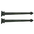 Lynn Cove Foundry [ALHF001] Cast Aluminum Door Hinge Front Strap - Colonial Style - Flat Black - 19" L - Pair