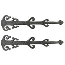 Lynn Cove Foundry [ALHF005] Cast Aluminum Door Hinge Front Strap - Saxon Style - Flat Black - 21" L - Pair