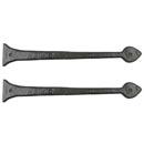 Lynn Cove Foundry [ALHF37005] Cast Aluminum Door Hinge Front Strap - Aspen Style - Flat Black - 11" L - Pair