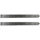 Lynn Cove Foundry [ALHF5000] Cast Aluminum Door Hinge Front Strap - Old English Style - Flat Black - 26" L - Pair