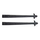 Lynn Cove Foundry [ALHFFL18] Cast Aluminum Door Hinge Front Strap - Fleur De Lys - Flat Black - 18" L - Pair