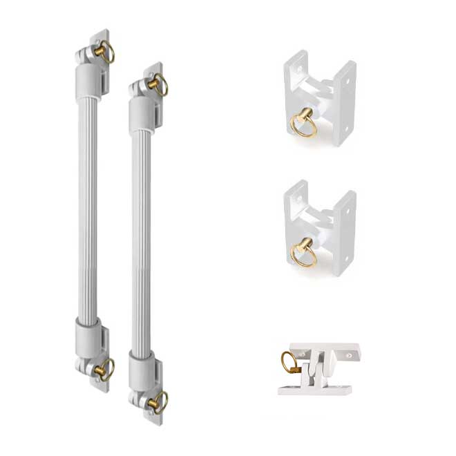 Lynn Cove Foundry [BAHMS0W] Cast Aluminum Bahama Shutter Stay Fixed Length 14" L White