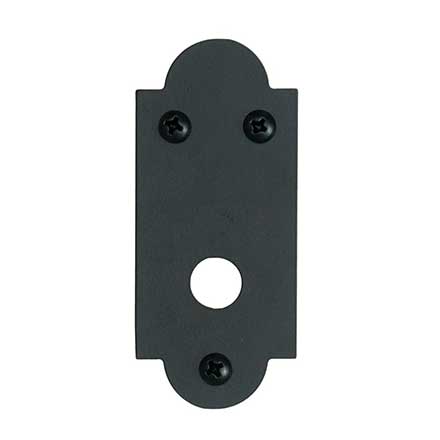 Lynn Cove Foundry [ALLAGESC] Cast Aluminum Shutter Lag Pintle Escutcheon - Rounded - Flat Black - 3 1/2&quot; L