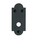 Lynn Cove Foundry [ALLAGESC] Cast Aluminum Shutter Lag Pintle Escutcheon - Rounded - Flat Black - 3 1/2&quot; L