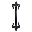Lynn Cove Foundry [AL2099] Cast Aluminum Door Pull Handle - Fleur De Lys - Flat Black - 2 1/2&quot; W x 9&quot; L