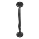 Lynn Cove Foundry [ALSP1] Cast Aluminum Door Pull Handle - Suffolk Style Bean End - Flat Black - 1 3/4&quot; W x 10&quot; L