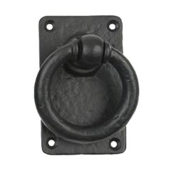 Lynn Cove Foundry [ALRH155] Cast Aluminum Door Ring Pull - Traditional - Flat Black - 3 1/2&quot; Dia.