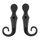 Lynn Cove Foundry [RT1F] Cast Aluminum Shutter Dog - Flat Rat Tail Stay - Lag Mount - 8&quot; L - Flat Black - Pair