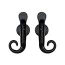 Lynn Cove Foundry [RT3F] Cast Aluminum Shutter Dog - Flat Rat Tail Stay - Plate Mount - 8 " L - Flat Black - Pair