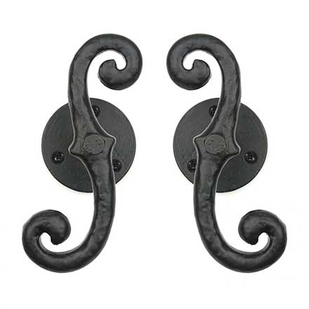 Lynn Cove Foundry [SD4] Cast Aluminum Shutter Dog - Classic S Stay - Plate Mount - 7&quot; L - Flat Black - Pair