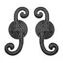 Lynn Cove Foundry [SD4] Cast Aluminum Shutter Dog - Classic S Stay - Plate Mount - 7&quot; L - Flat Black - Pair