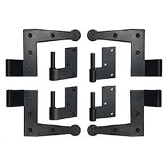 Lynn Cove Foundry [SF500] Galvanized Steel Suffolk Style Shutter Hinge Set - L Hinges - Jamb Mount - Flat Black