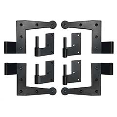 Lynn Cove Foundry [SF500SS] Stainless Steel Suffolk Style Shutter Hinge Set - L Hinges - Jamb Mount - Flat Black