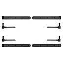 Lynn Cove Foundry [NYK200] Galvanized Steel Shutter Strap Hinge Set - New York Style - Lag Mount - Flat Black - 0&quot; Offset