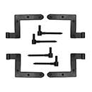 Lynn Cove Foundry [NYK201] Galvanized Steel Shutter L-Strap Hinge Set - New York Style - Lag Mount - Flat Black - 0&quot; Offset