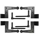 Lynn Cove Foundry [SF100] Galvanized Steel Suffolk Style Shutter Hinge Set - L Hinges - Lag Mount - Flat Black