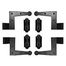 Lynn Cove Foundry [SF200SS] Stainless Steel Suffolk Style Shutter Hinge Set - L Hinges - Flush Mount - Flat Black