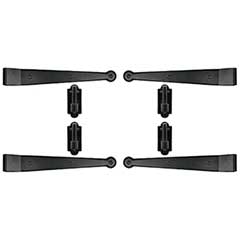 Lynn Cove Foundry [SF250] Galvanized Steel Suffolk Style Shutter Hinge Set - Strap Hinges - Flush Mount - Flat Black