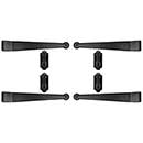 Lynn Cove Foundry [SF250] Galvanized Steel Suffolk Style Shutter Hinge Set - Strap Hinges - Flush Mount - Flat Black