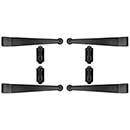 Lynn Cove Foundry [SF250] Galvanized Steel Suffolk Style Shutter Hinge Set - Strap Hinges - Flush Mount - Flat Black