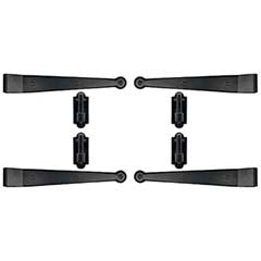 Lynn Cove Foundry [SF350] Galvanized Steel Suffolk Style Shutter Hinge Set - Strap Hinges - Surface Mount - Flat Black