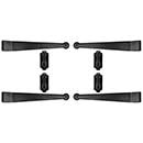 Lynn Cove Foundry [SF350] Galvanized Steel Suffolk Style Shutter Hinge Set - Strap Hinges - Surface Mount - Flat Black