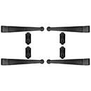 Lynn Cove Foundry [SF350] Galvanized Steel Suffolk Style Shutter Hinge Set - Strap Hinges - Surface Mount - Flat Black