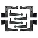 Lynn Cove Foundry [SF400] Galvanized Steel Suffolk Style Shutter Hinge Set - L Hinges - Brick Mount - Flat Black