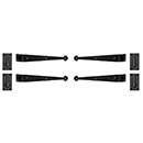Lynn Cove Foundry [SH 4-18] Galvanized Steel Suffolk Style Shutter Hinge Set - Strap Hinges - Plate Mount - Flat Black - 18&quot; L