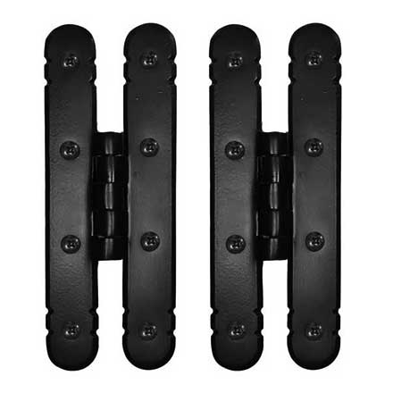 Lynn Cove Foundry [ALFHH] Cast Aluminum Bi-Folding Shutter Hinge - H Hinge - Flat Black - 2 3/4&quot; W - Pair