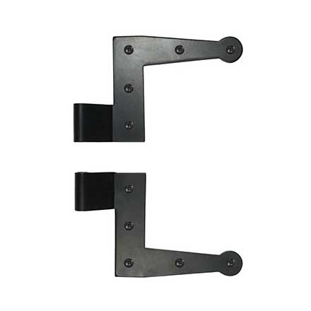 Lynn Cove Foundry [EHLR050] Galvanized Steel Shutter Hinge - Suffolk Style - L Hinge - 1/2" Offset - Flat Black - Pair