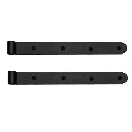 Lynn Cove Foundry [EHNYS000] Galvanized Steel Shutter Strap Hinge - New York Style - 9 1/2" L - 0 Offset - Flat Black - Pair