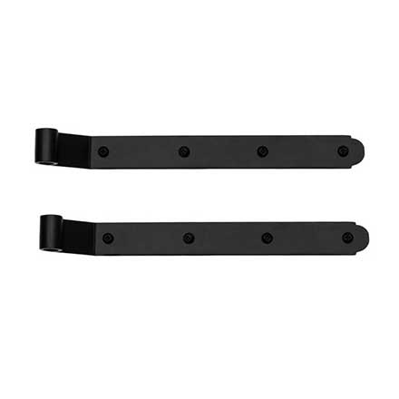Lynn Cove Foundry [EHNYS125] Galvanized Steel Shutter Strap Hinge - New York Style - 9 1/2" L - 1 1/4" Offset - Flat Black - Pair