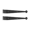 Lynn Cove Foundry [EHS312] Galvanized Steel Shutter Strap Hinge - Suffolk Style - 12&quot; L - 1&quot; Offset - Flat Black - Pair