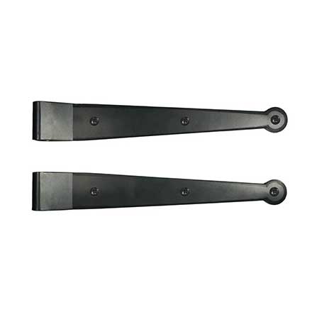 Lynn Cove Foundry [EHSKR000] Galvanized Shutter Strap Hinge - Suffolk Style - 11 3/4&quot; L - 0 Offset - Flat Black - Pair
